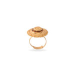22KT Gold Mandala Floral Ring with Red Enamel